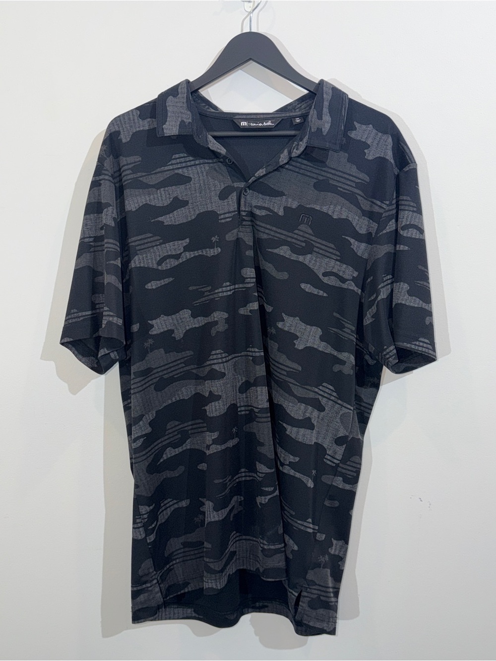 Travis Mathew Black & Gray Camo Polo